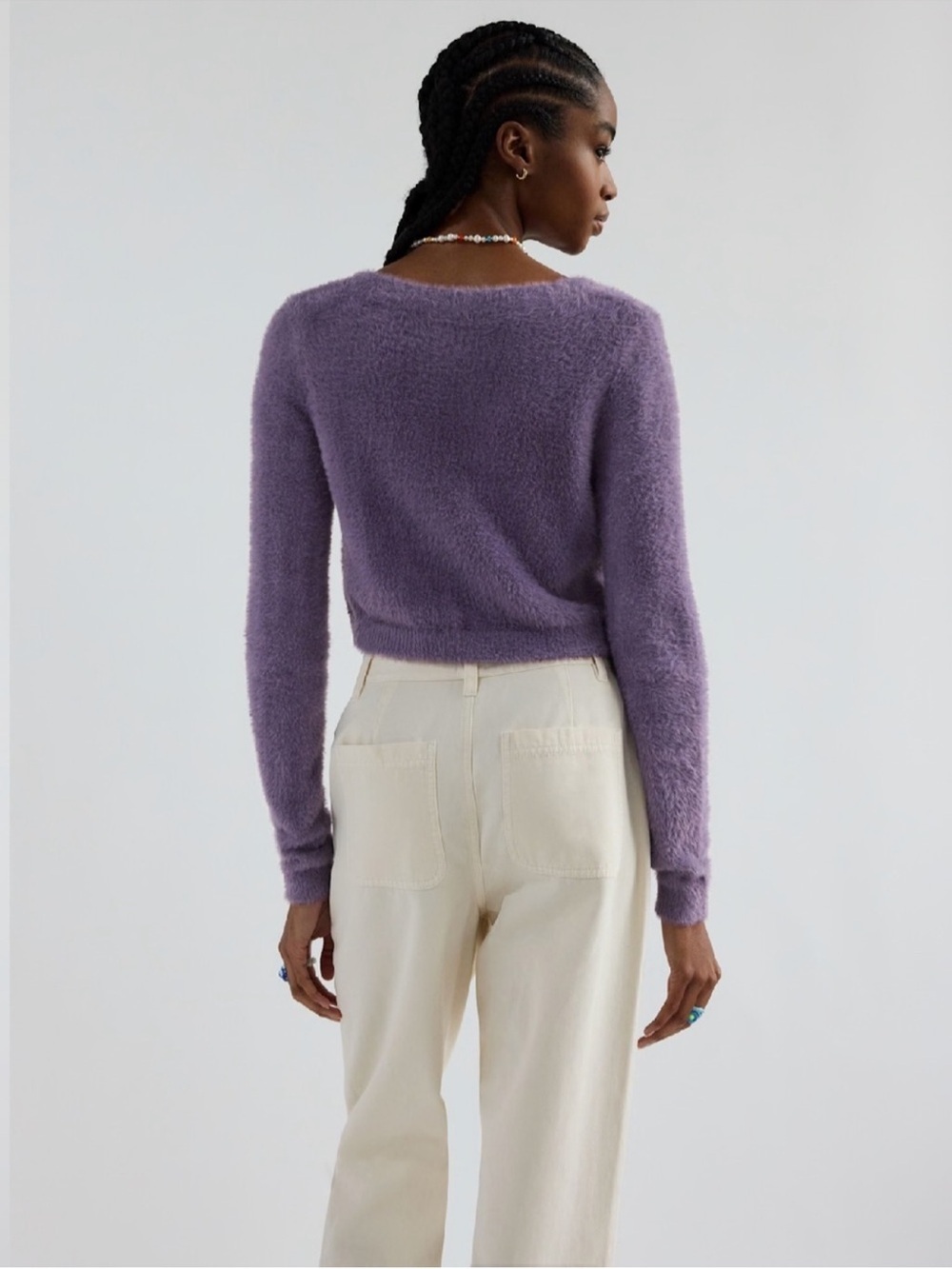 Aritzia Sunday Best Heather Mauve Reese Cardigan - Picture 5 of 13